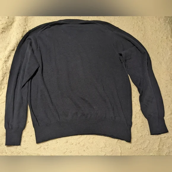 Peter Millar Navy Blue Cashmere Cotton Blend V-Neck Lightweight Sweater sz XXL